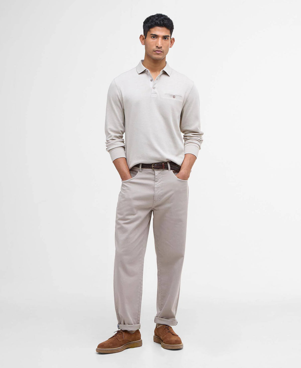 Washed Stretch Regular Trousers