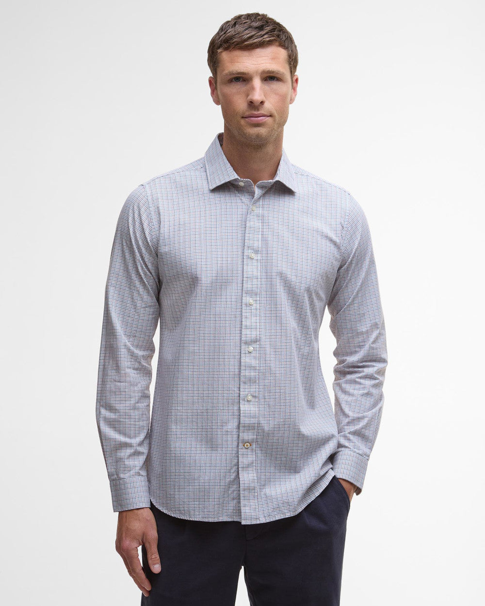 Carlton Tattersall Tailored Long-Sleeved Shirt